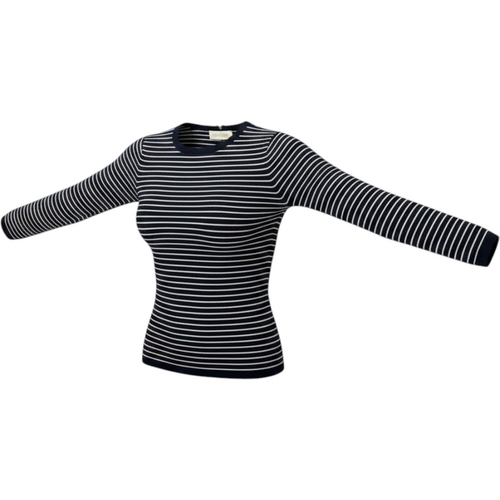 Philosophy 3/4 Sleeve Black and White Stripe Nautical Sweater Women Size S